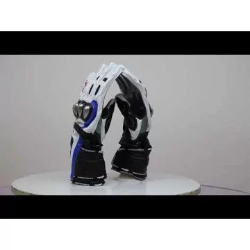 blue leather gloves custom fit