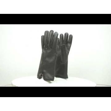 Fell Gefütterte Handschuhe Braun Leder