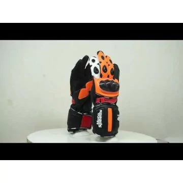 Honda Repsol Black Leather Gloves Motorcycle