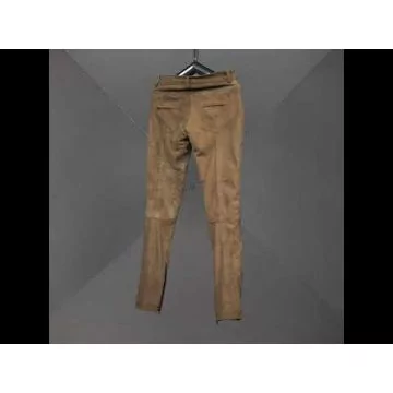 Beige Leather Suede Pants Womens