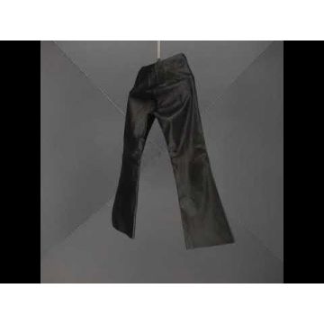 Black Leather Bell Bottom Pants
