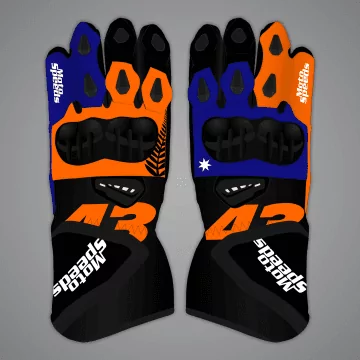Gants assortis Jack Miller 2024, vue du dessus