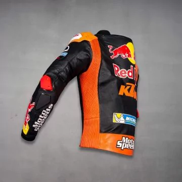 Veste cuir Jack Miller 2024 Red Bull KTM, vue du côté gauche