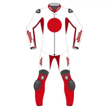 Japan Flag Custom Made Leather Suit
