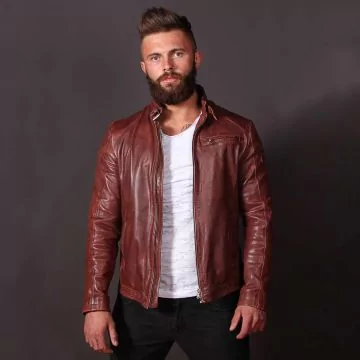 men's leather jackets slim fit