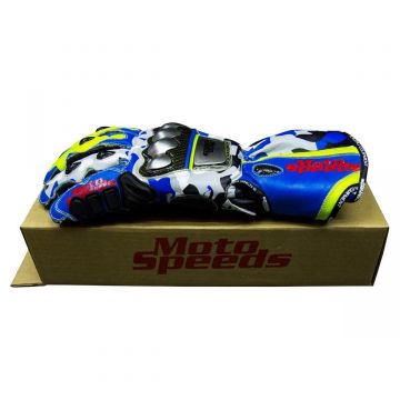 Joan Mir Blaue Camouflage-Handschuhe 2019 MotoGP