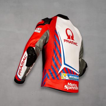 Ducati Motorradjacke Leder Johann Zarco MotoGP 2021 linke hintere Ansicht