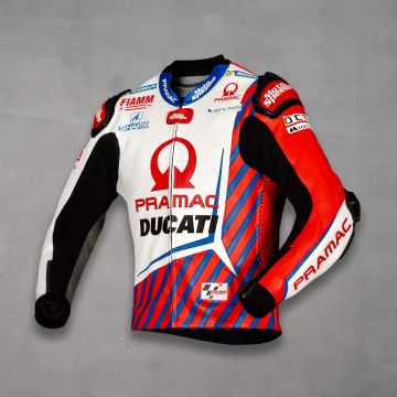 Ducati Motorradjacke Leder Johann Zarco MotoGP 2021 Linke ansicht