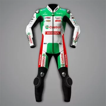Johann Zarco Leathers Castrol Honda MotoGP 2024 front view