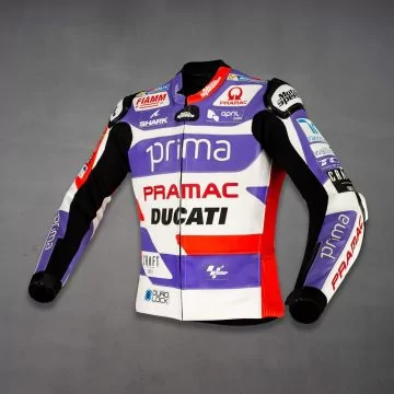 Zarco 2023 Ducati race jacket, second left side view