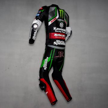 Schwarze Kawasaki-Lederanzüge
