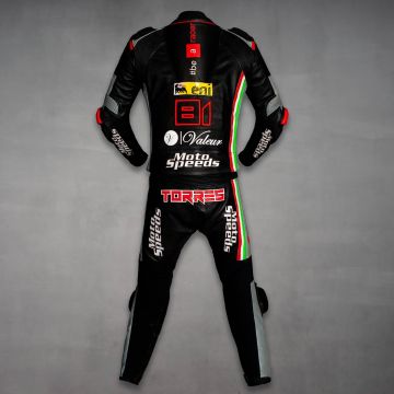 Jordi Torres Mono de Cuero Negro de Piloto Aprilia 2015 WSBK