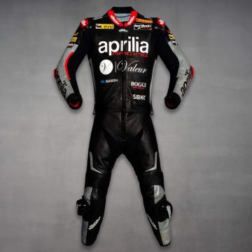 Jordi Torres Mono de Cuero Negro de Piloto Aprilia 2015 WSBK