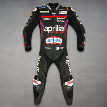 Jorge Martin Aprilia Racing MotoGP 2026 suit front view with protective armor panels