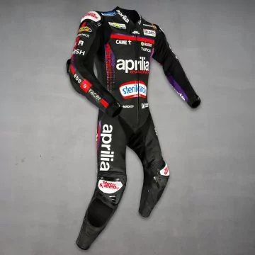 Combinaison de course Aprilia Jorge Martin 2026, vue du côté droit