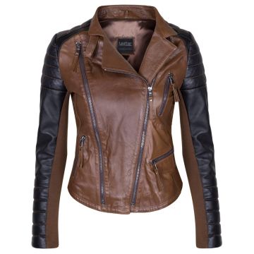 Kelly Moda Giubbotto Pelle Donna Marrone
