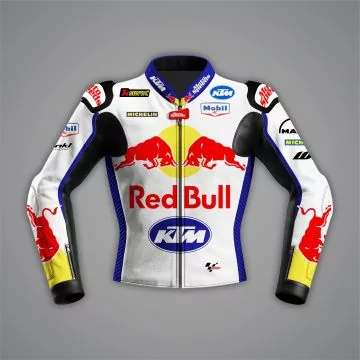 Brad Binder KTM skinnjakke, British GP 2024 replika i blått og hvitt, forfra
