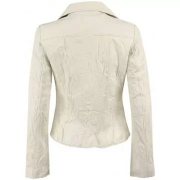 Ladies Crinkle Brando Biker Jacket