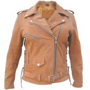 Giacca da moto per donna marrone