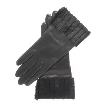 gants noirs cuir agneau femme