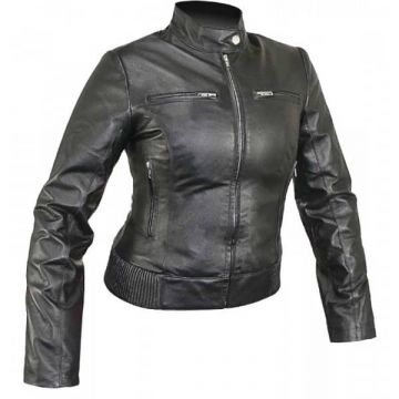 Taillenlange Lederjacke Kurz Frauen