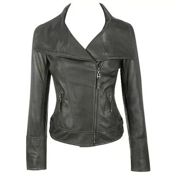 Lamb leather asymmetrical jacket - Womens jacket | Shop