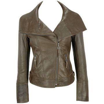 Lammleder asymmetrische Jacke