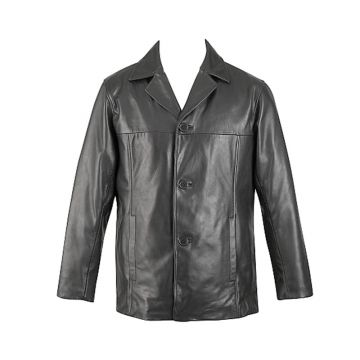 Giacca in shearling nera da uomo