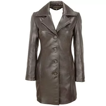 black leather trench coat women