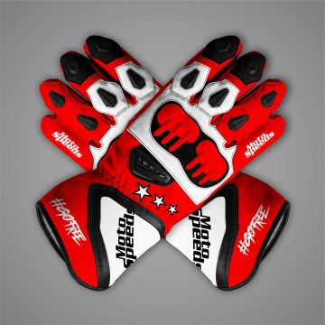 Francesco Bagnaia Leather Biker Gloves British GP 2024