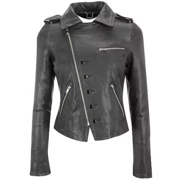 asymmetrical leather jacket for women – biker jacket | Shop