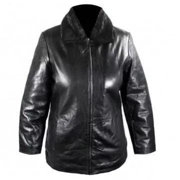 women's sheepskin leather jacket removable fur collar