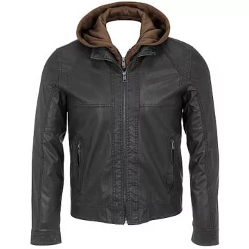Men's Leather Hooded Jacket - Hooded Jackets for Men | Shop