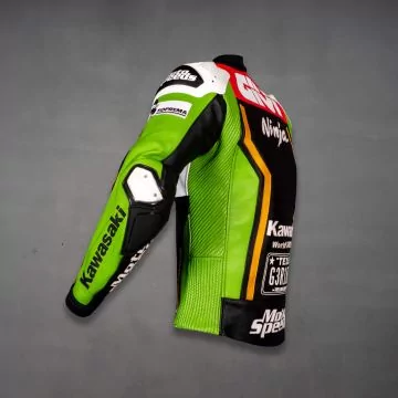 Gerloff Kawasaki replica leather jacket, left side profile