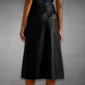 Jupe en Cuir Noir