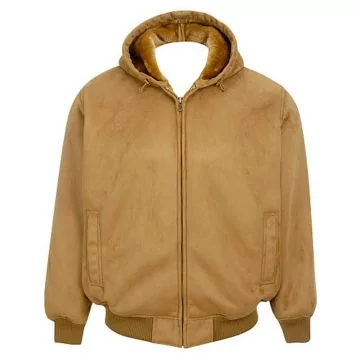 Men's leather shearling hooded bomber jacket – Coats | Shop