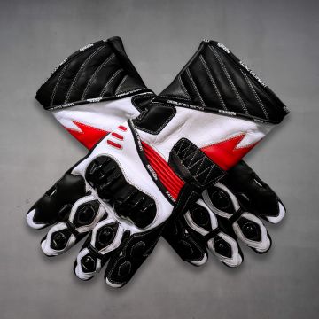 Rote Leder Motorrad-Handschuhe