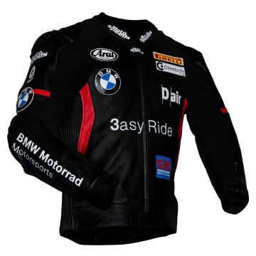 Leon Haslam BMW Leather Jacket Black
