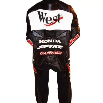 All Black Leather Motorcycle Suit GP 2001