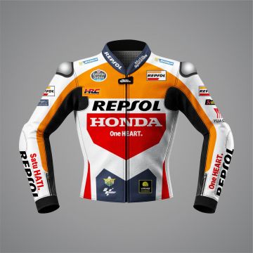Veste en cuir Repsol de Luca Marini MotoGP 2024