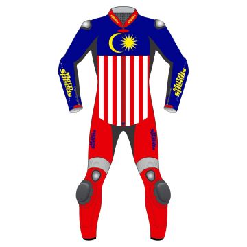 Malaysia Flag Supermoto Leather Suit