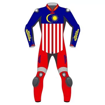 Malaysia Flag Supermoto Leather Suit