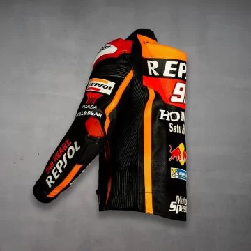 Motorrad Biker Jacke Marc Marquez Honda Repsol 2017 links Rückansicht