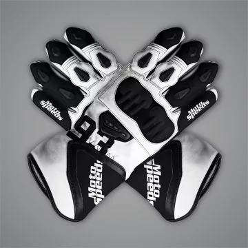 Marc Marquez Ducati MotoGP gloves in black and white, British GP 2024 replica