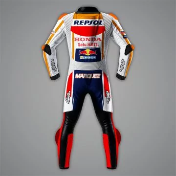 Marc Marquez Honda bike leathers, back view