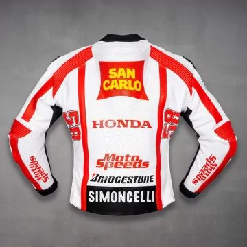 Marco Simoncelli Honda 2011 replika racingjakke, bakfra