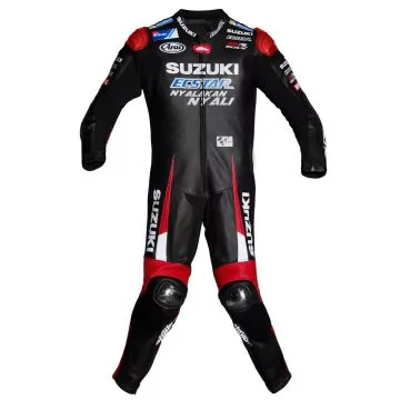 Maverick Vinales Suzuki Black Leather Motorcycle Suit 2016