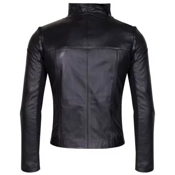 black sheepskin zipper jacket men