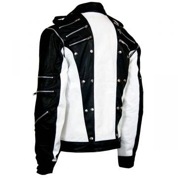 Leder Michael Jackson Jacke Pepsi Schwarz & Weiß