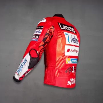 Francesco Bagnaia Moto Racer Leather Jacket Ducati 2024